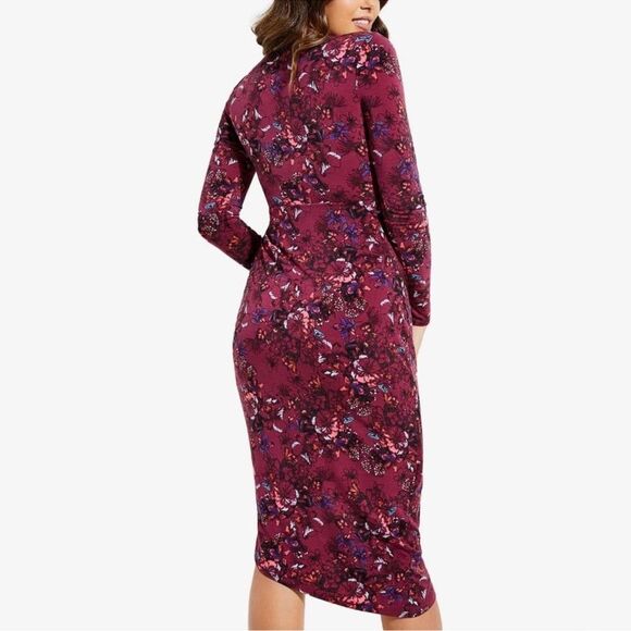 GUESS Womens Kellie Wrap Dress, Purple S - Picture 2 of 8